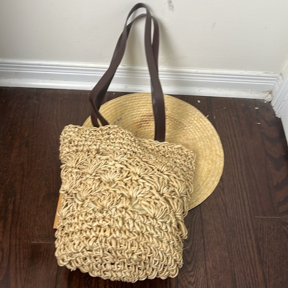 Vintage shoulder Cottagecore  Straw Bag - Picture 6 of 10